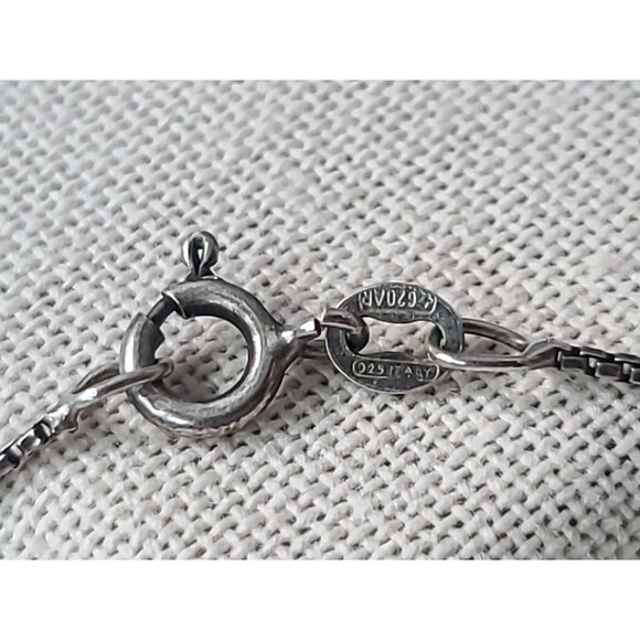 925 Sterling Silver Multicolored Amber Geometric Pendant Necklace Vintage Italy - Picture 6 of 10